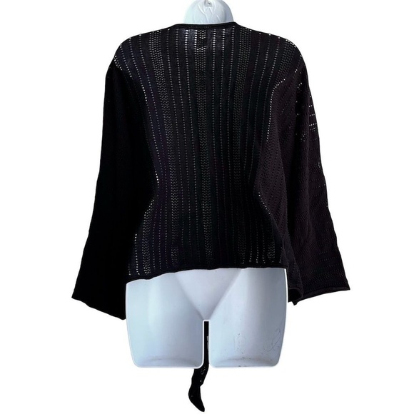 Old Navy Open Knit Cardigan Women's Plus 3X Black Sweater Casual Beach - Picture 2 of 3